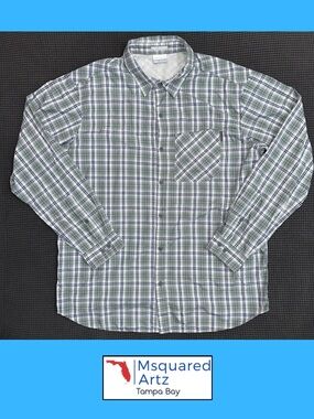 Columbia Insect Blocker Plaid Shirt Mens XL Long Sleeve Fishing Outdoor